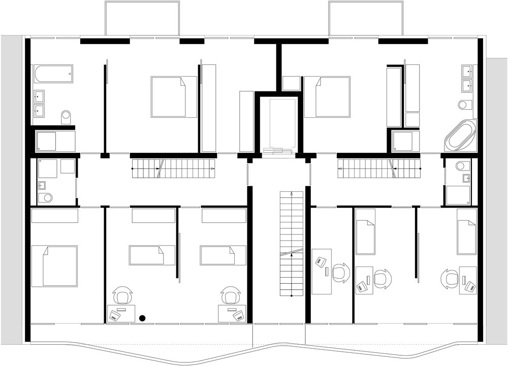 Floor plan fifth floor of AFR 25 by Zoomarchitekten